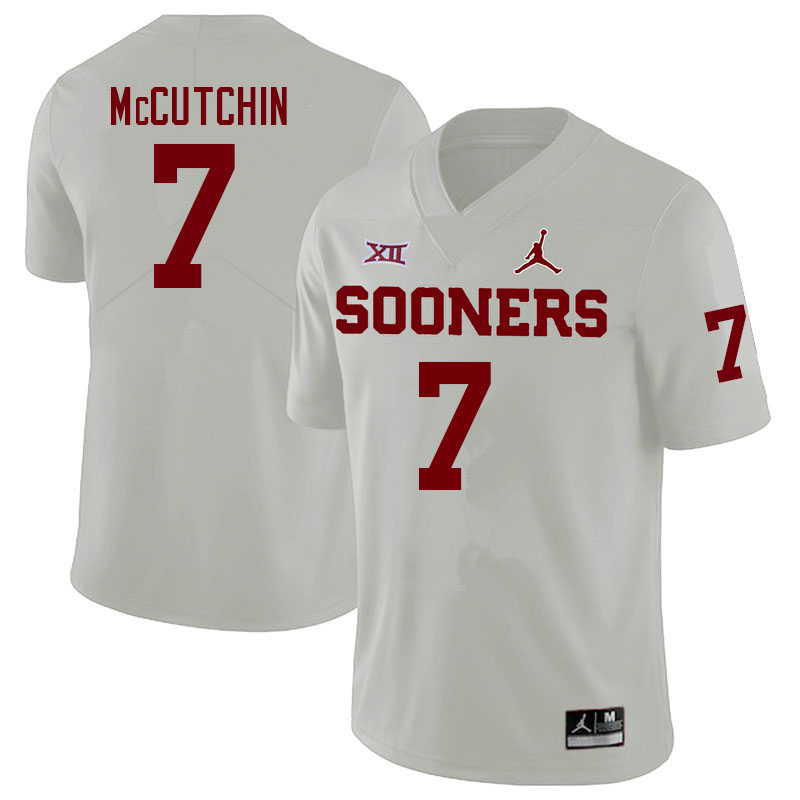 Men #7 Latrell McCutchin Oklahoma Sooners College Football Jerseys Sale-White - Click Image to Close